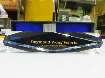 crystal nameplate